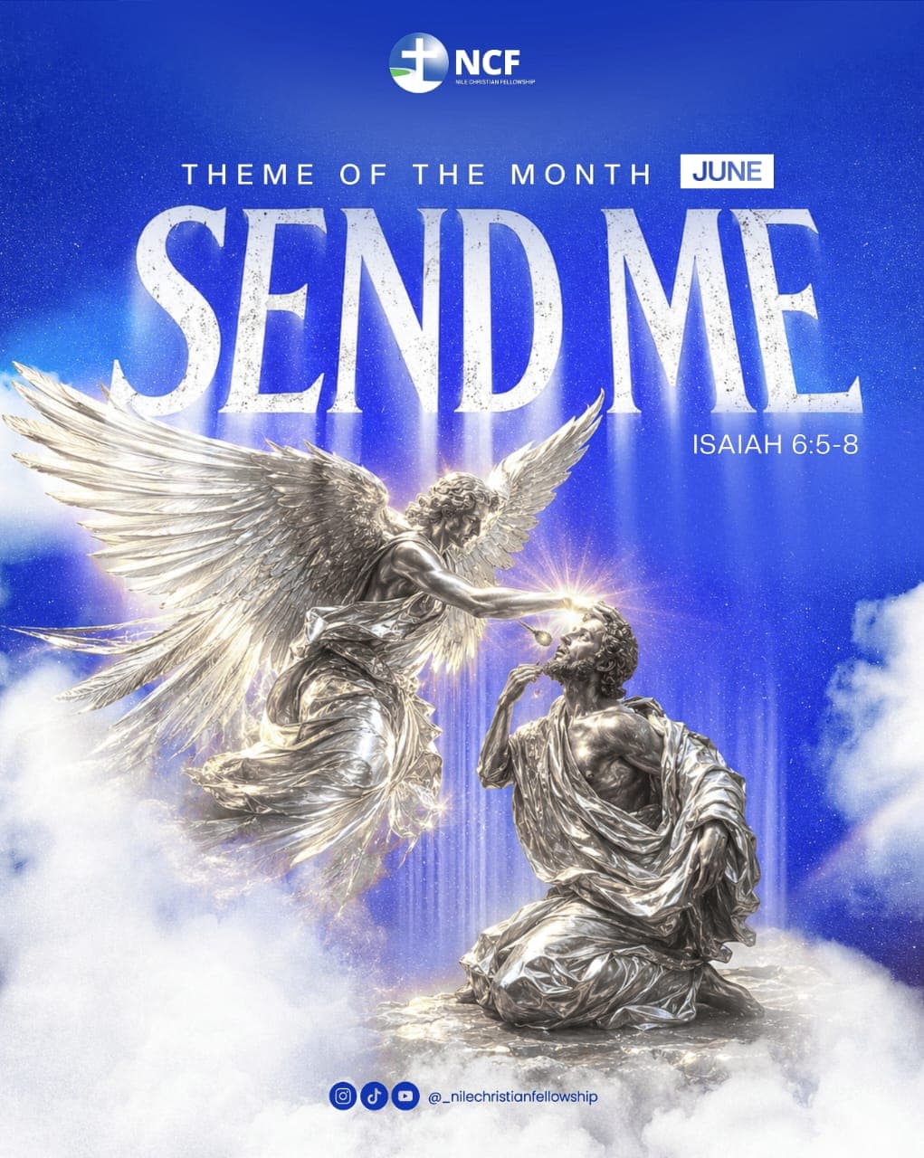 Theme of the month poster: Send Me, Isaiah 6:5-8